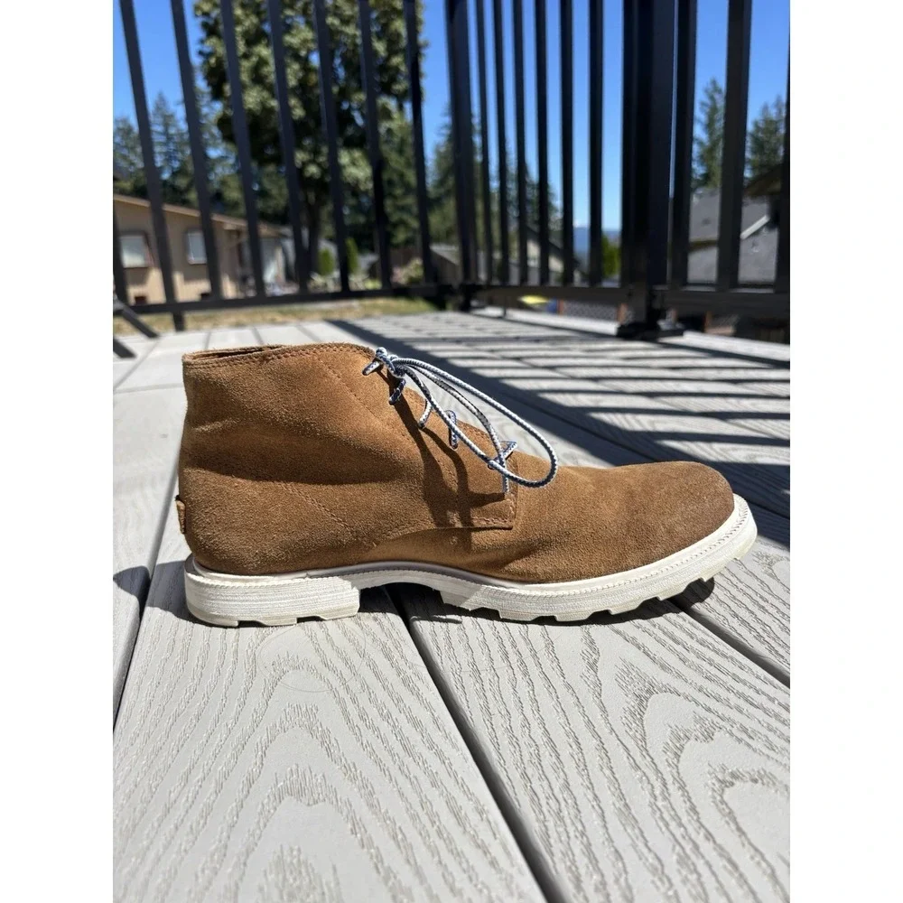 Sorel NM2560-224 Tobacco Brown Suede Leather Chukka Ankle Boots Mens Size 10